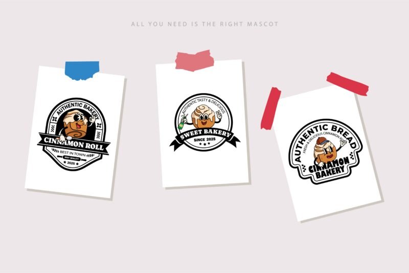 Vintage Cinnamon Rolls Badges – 16 Variant Design - Image 3